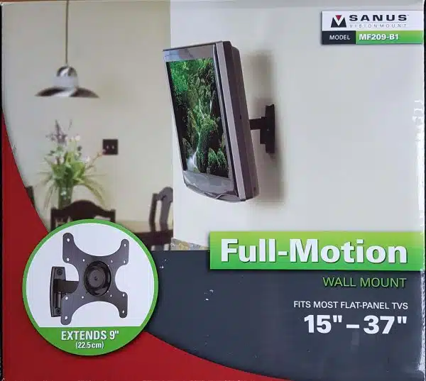 Uchwyt ścienny Full-Motion Sanus dla telewizorów.