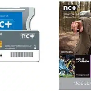 Karta i moduł dostępu NC+ oraz reklama telewizji.