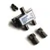 Industrial coaxial cable splitter with connectors.
