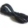 Black power cord neatly coiled up.