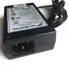 Black laptop power adapter with cord.