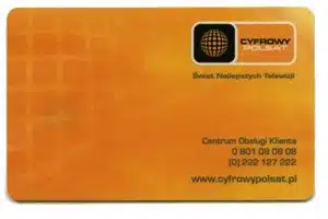 Orange customer service card from Cyfrowy Polsat.
