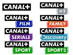 Loga kanałów telewizyjnych Canal+ różne kategorie.