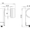 Technical drawing of cylindrical object with dimensions.