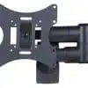 Black full-motion TV wall mount bracket.