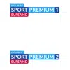 Polsat Sport Premium 1 and 2 logos in Super HD.