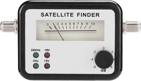 Miernik sygnału satelitarnego z wyświetlaczem analogowym.