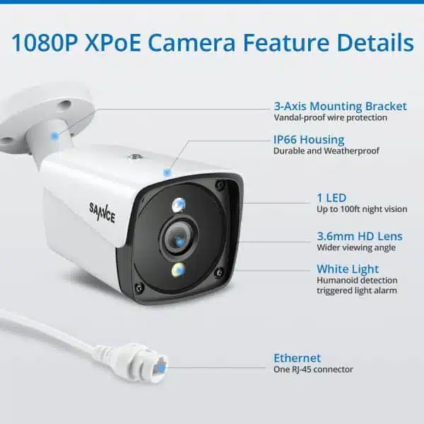 Kamera bezpieczeństwa 1080P zewnętrzna wodoszczelna.