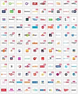Kolekcja logotypów różnych stacji telewizyjnych HD.