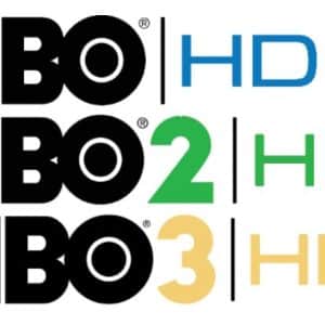 Loga kanałów HBO HD, HBO 2 HD, HBO 3 HD.